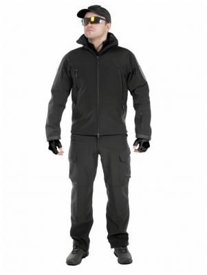 Тактический костюм мужской софтшелл (Softshell) GONGTEX GUNFIGHTER, до -10С, цвет Черный (Black)-XL