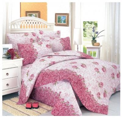 Постельное белье семейное СайлиД A-31, поплин розовый